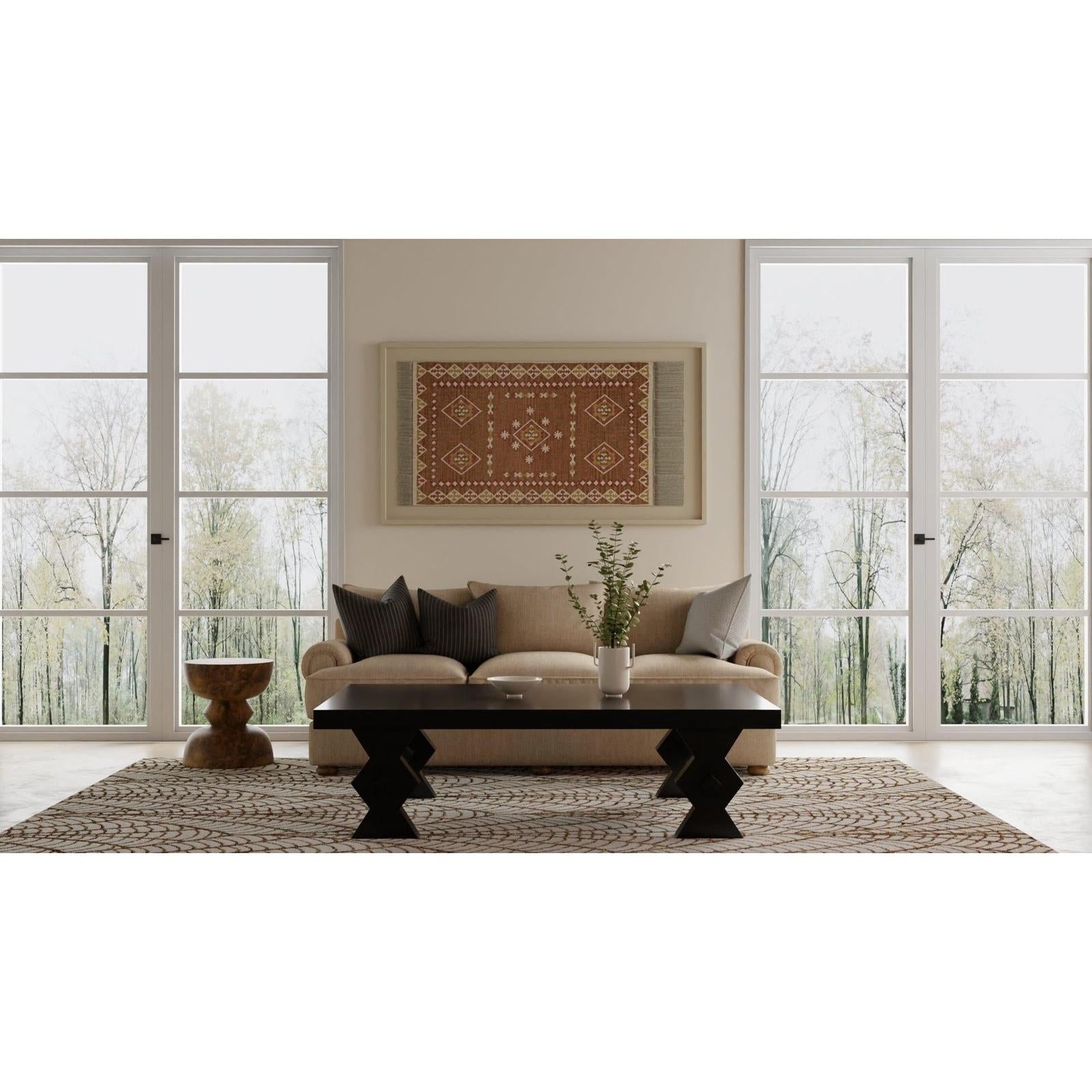 Feizy Wallace 8A44F Modern Ikat Rug in White/Brown