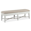 Magnussen Home Heron Cove Chalk White And Dovetail Grey Upholstered Bench