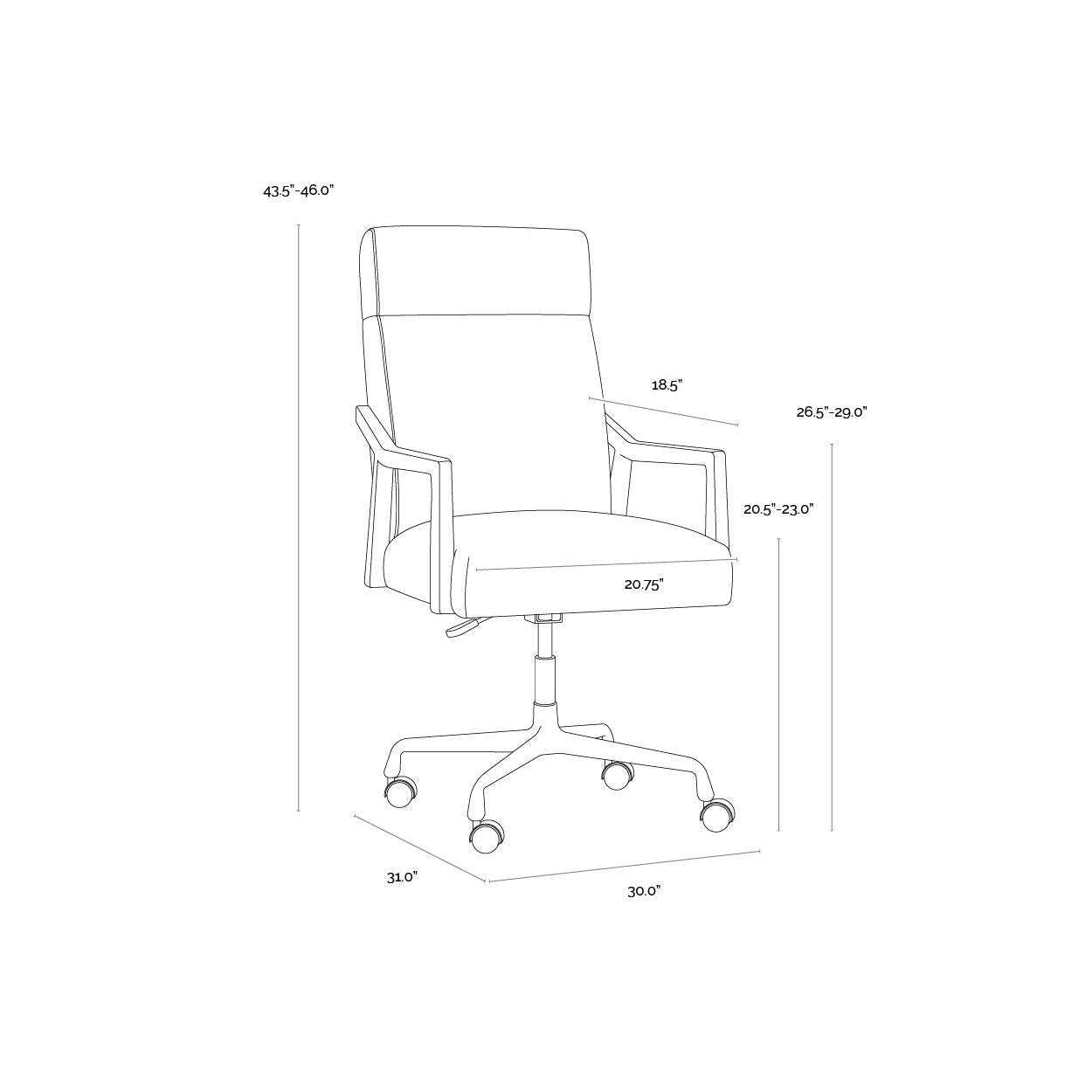 Sunpan Collin Office Chair