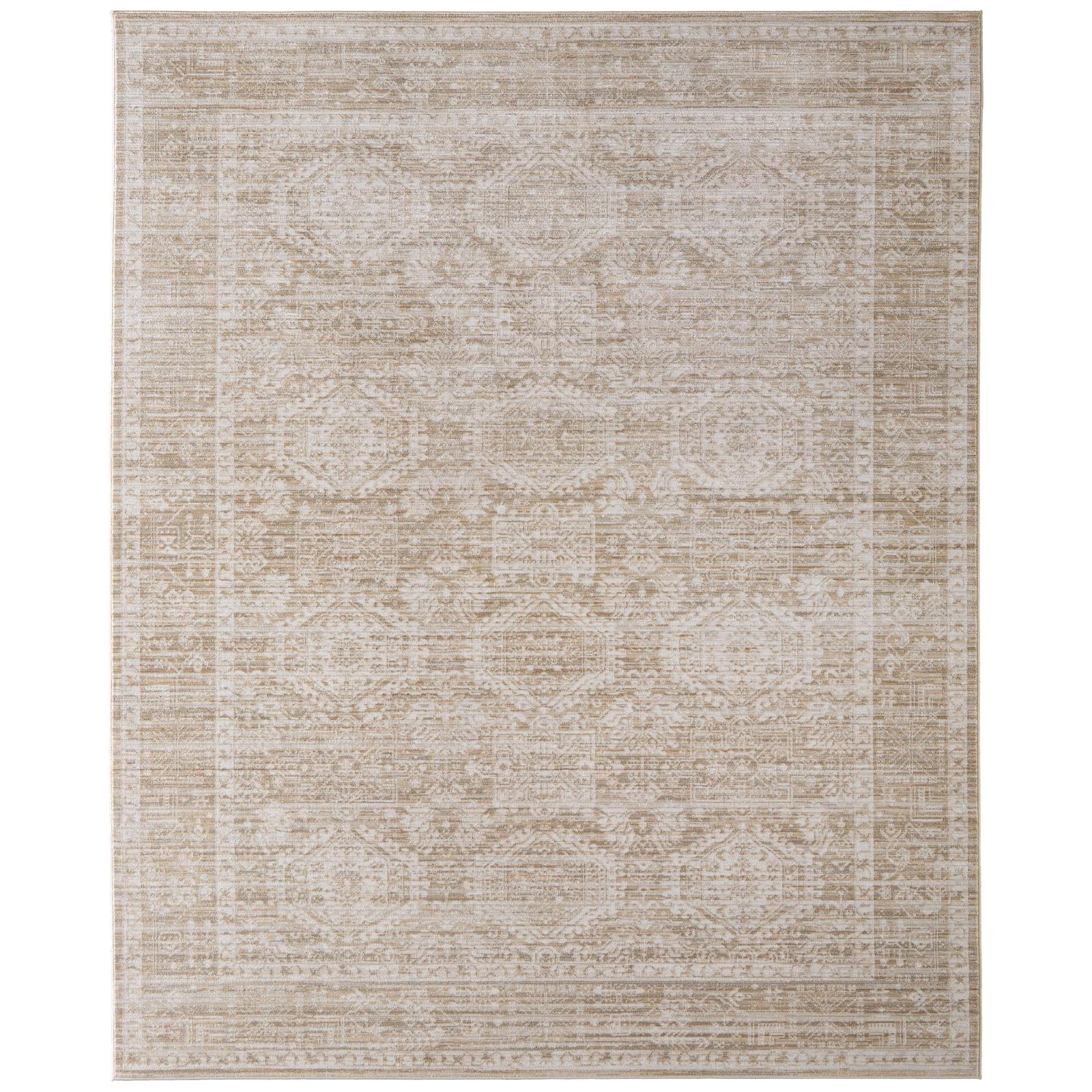 Feizy Augustine 39TUF Traditional Medallion, Tan/Ivory, Rug