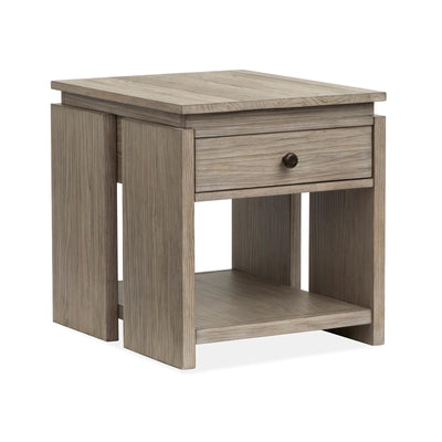 Magnussen Home Conrad Stone Harbor Grey Rectangular End Table