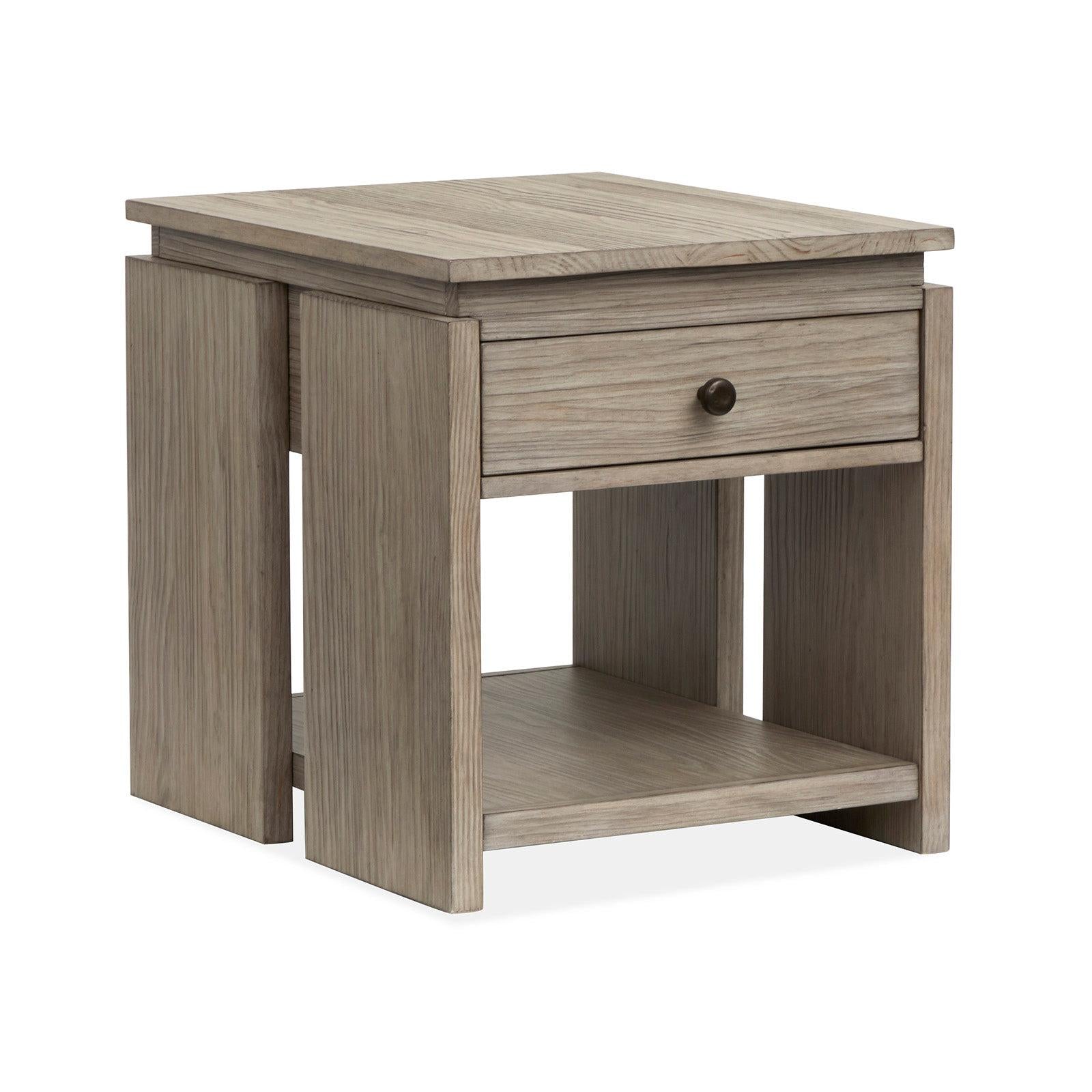 Magnussen Home Conrad Stone Harbor Grey Rectangular End Table