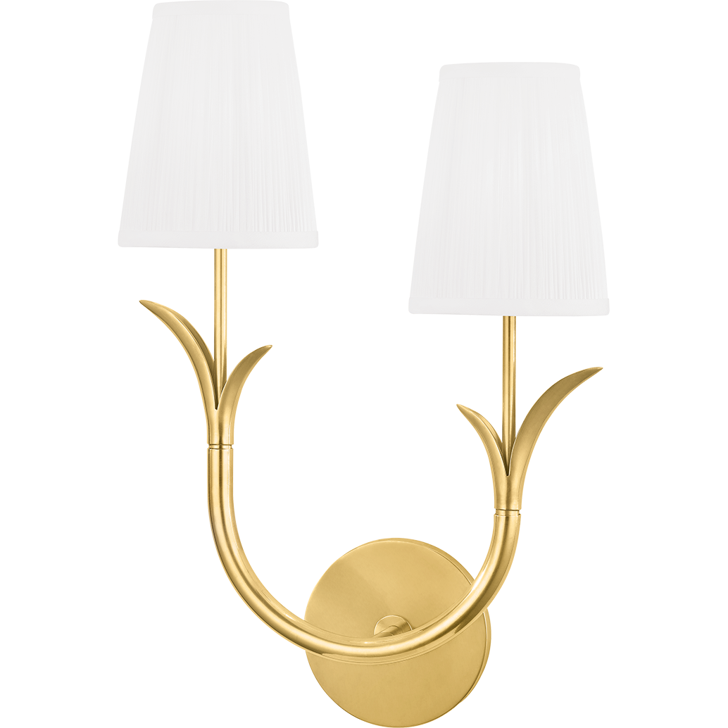 Hudson Valley Lighting Deering 2 Light 11 inch Aged Brass Wall Sconce Wall Light