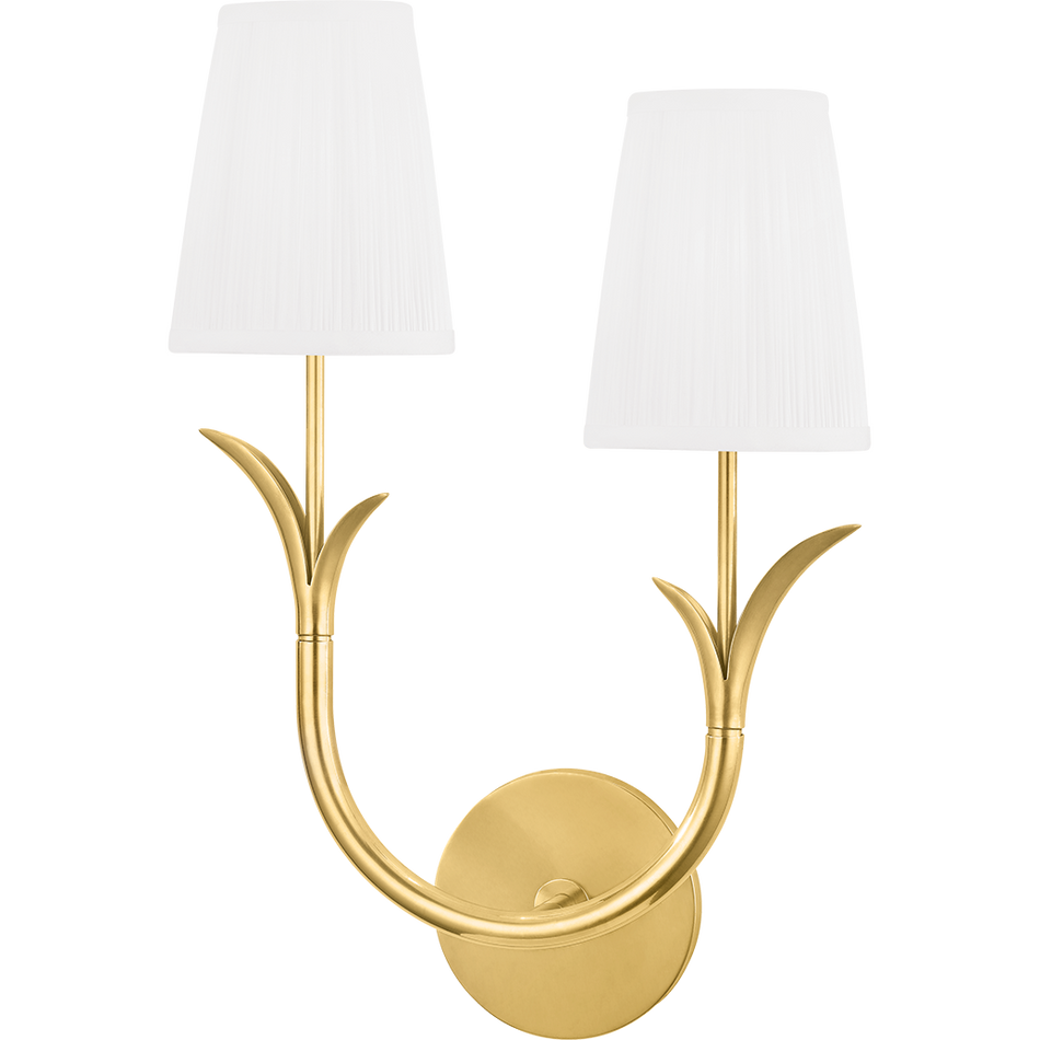 Hudson Valley Lighting Deering 2 Light 11 inch Aged Brass Wall Sconce Wall Light