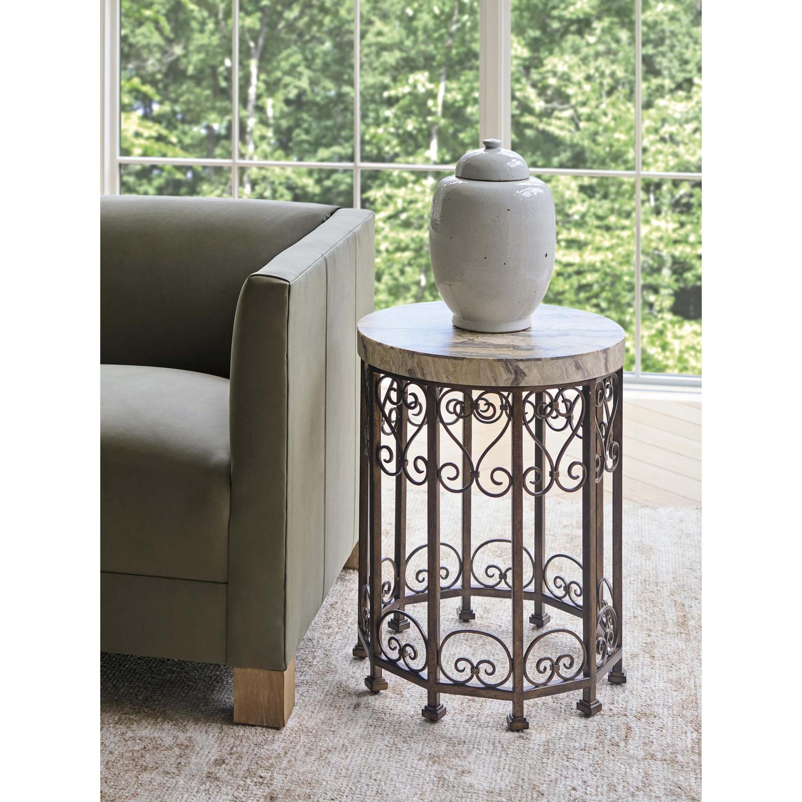 Barclay Butera Montecito Lowery Round Metal Accent Table