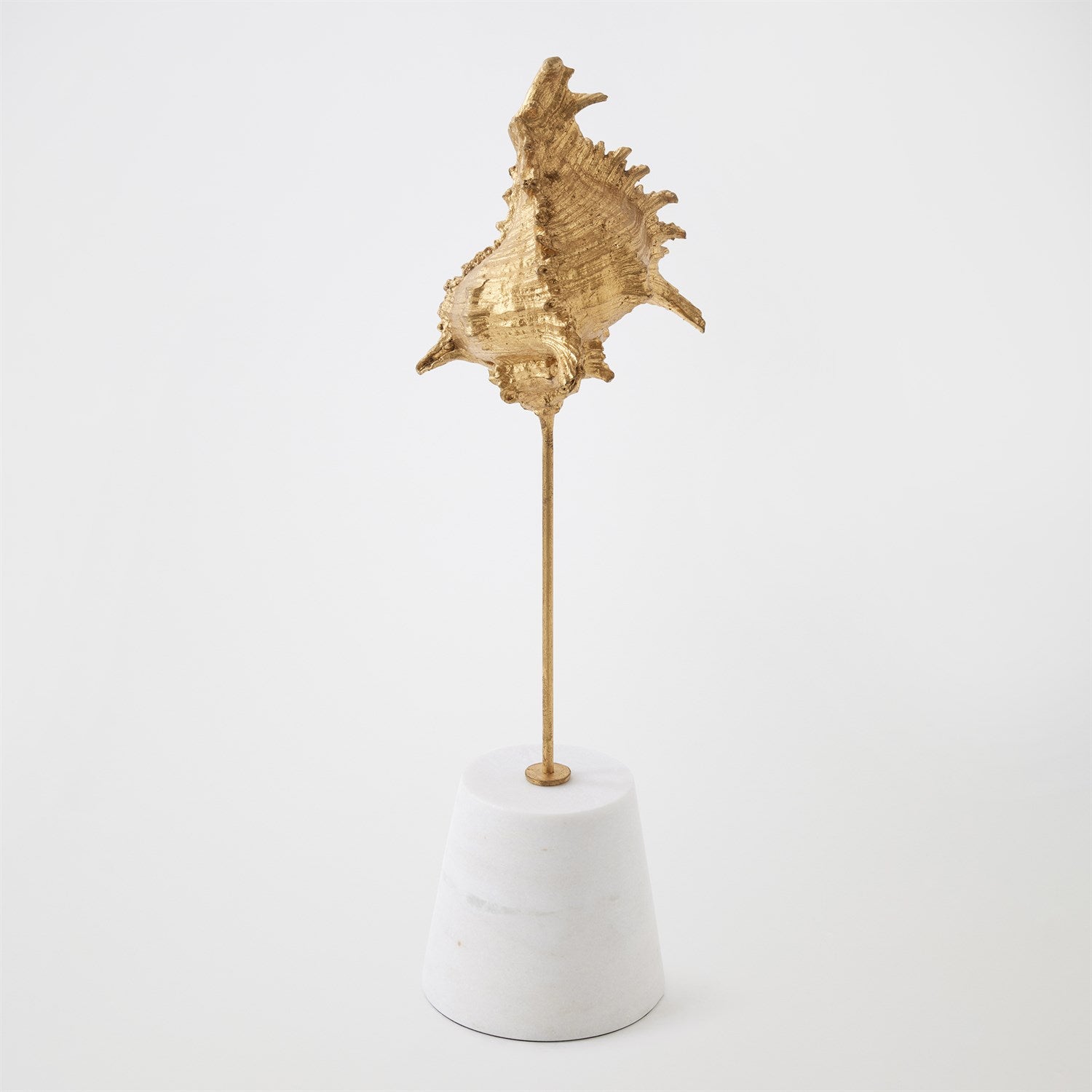Global Views Gold Leaf Shells on Marble Miter