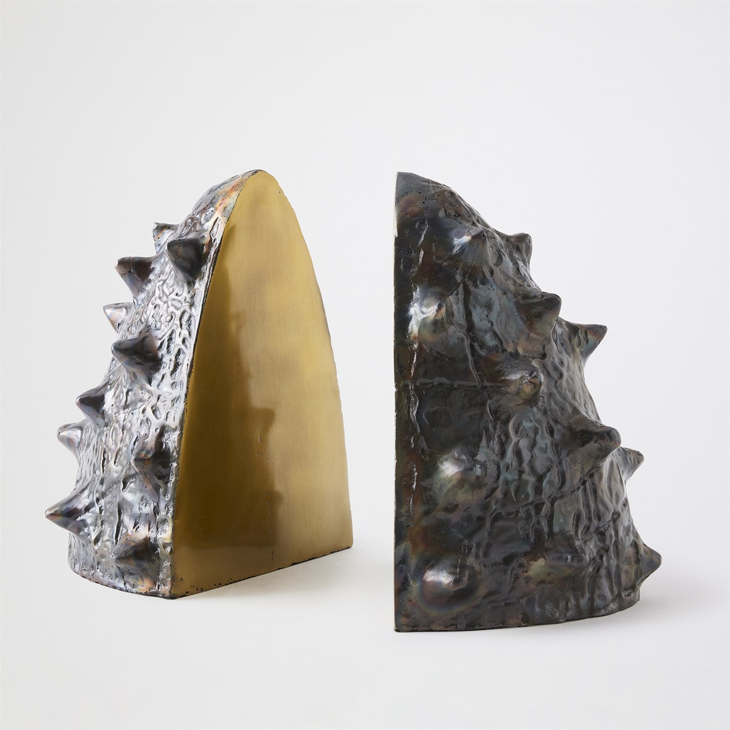 Global Views Bronze/Brass Biomorphic Bookends