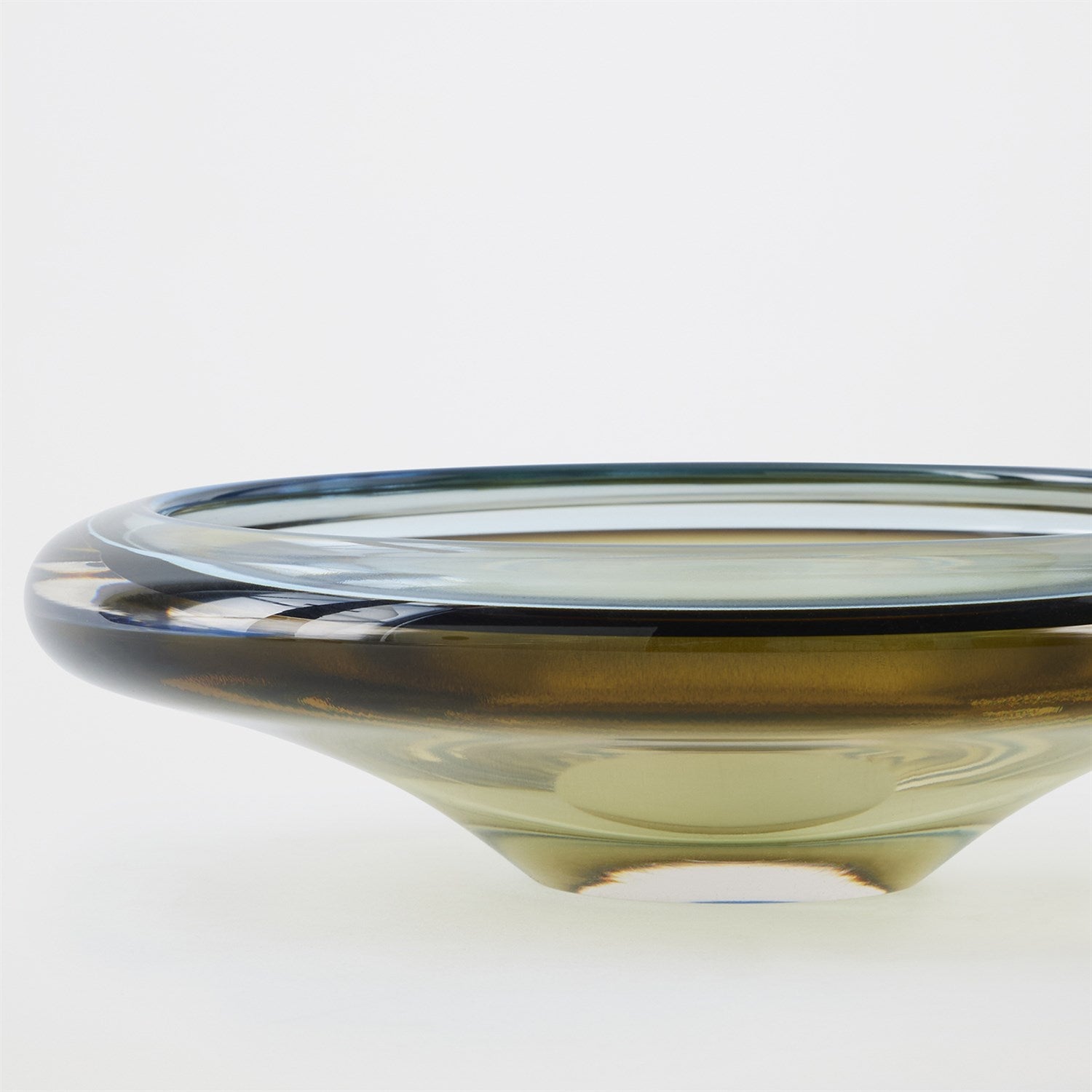 Global Views Blue Topaz Rolled Lip Bowl