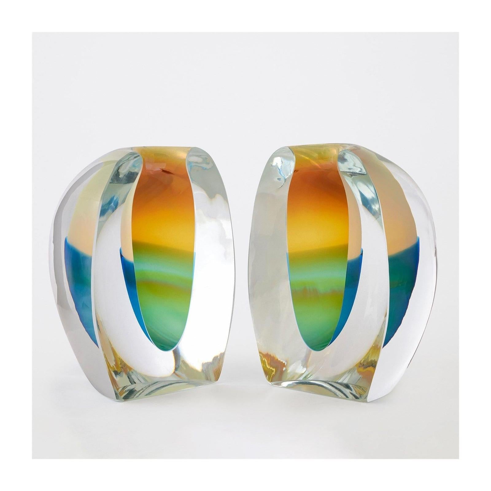 Global Views Blue Split Vase Bookend
