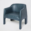 Global Views Navy Leather Bradford Chair