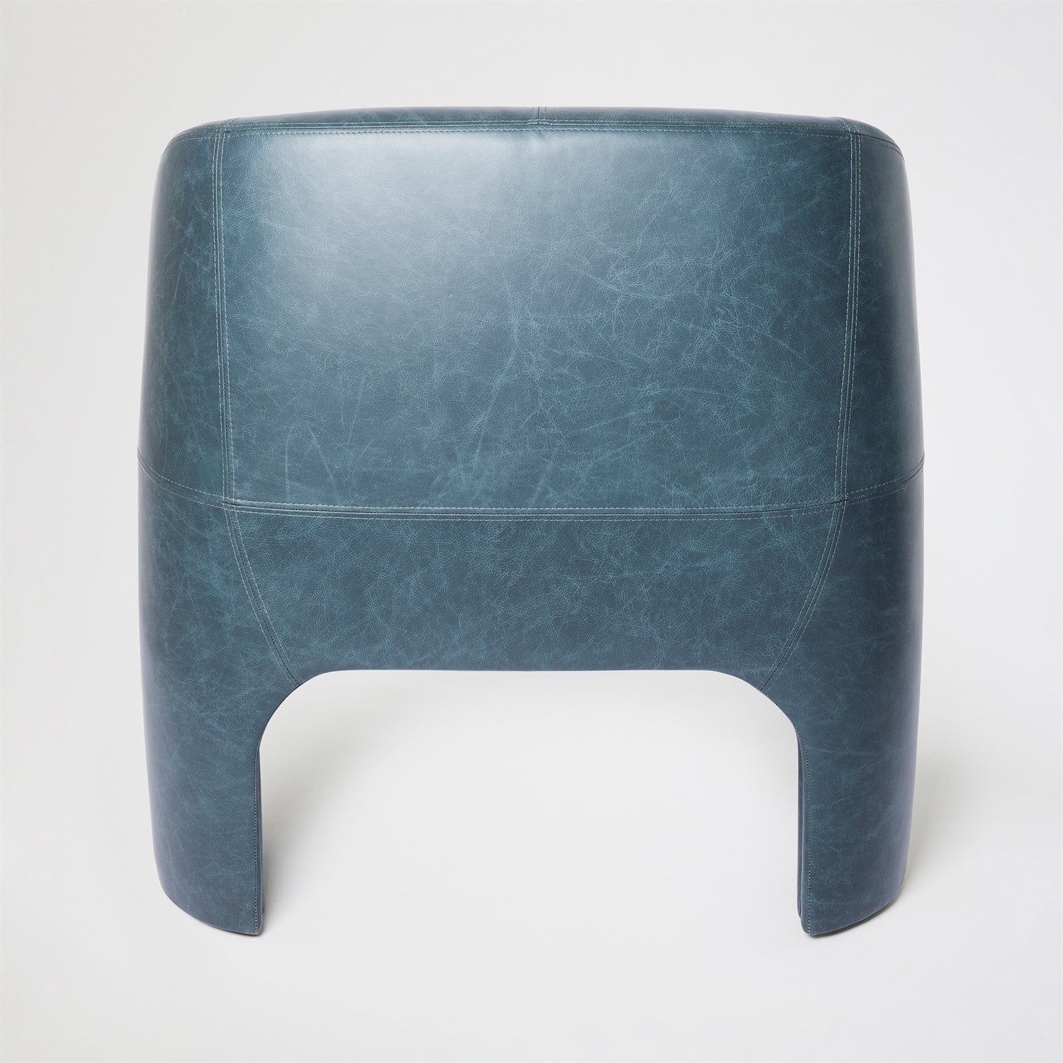 Global Views Navy Leather Bradford Chair