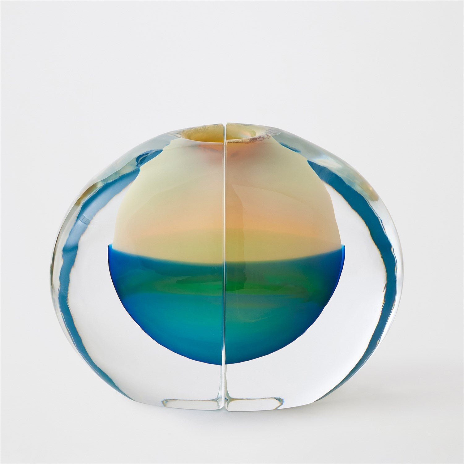 Global Views Blue Split Vase Bookend