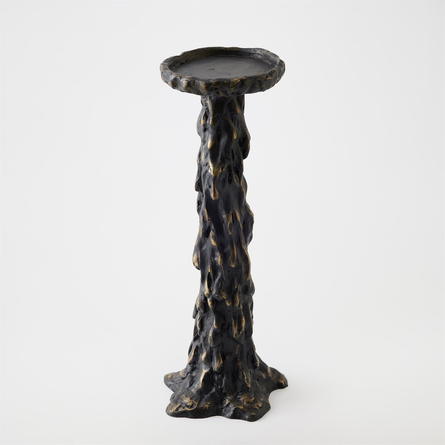 Global Views Black Melting Pillar Candle Holder