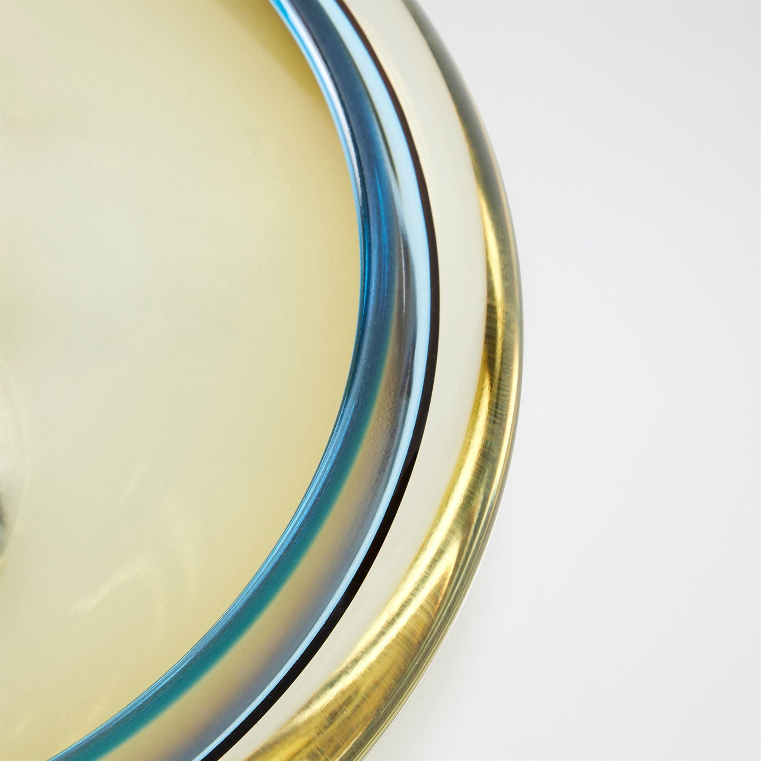 Global Views Blue Topaz Rolled Lip Bowl