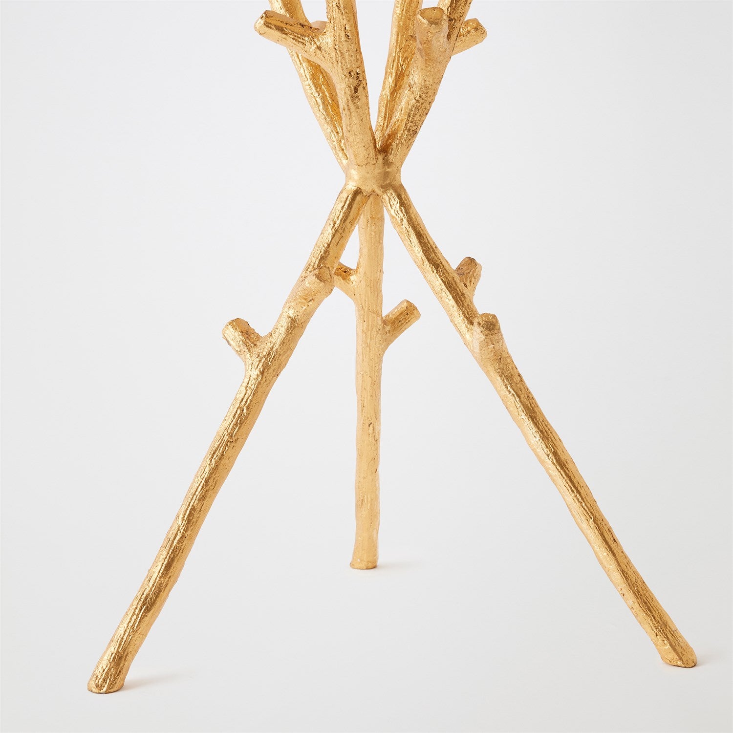 Global Views Gold Leaf Coral Tripod Table