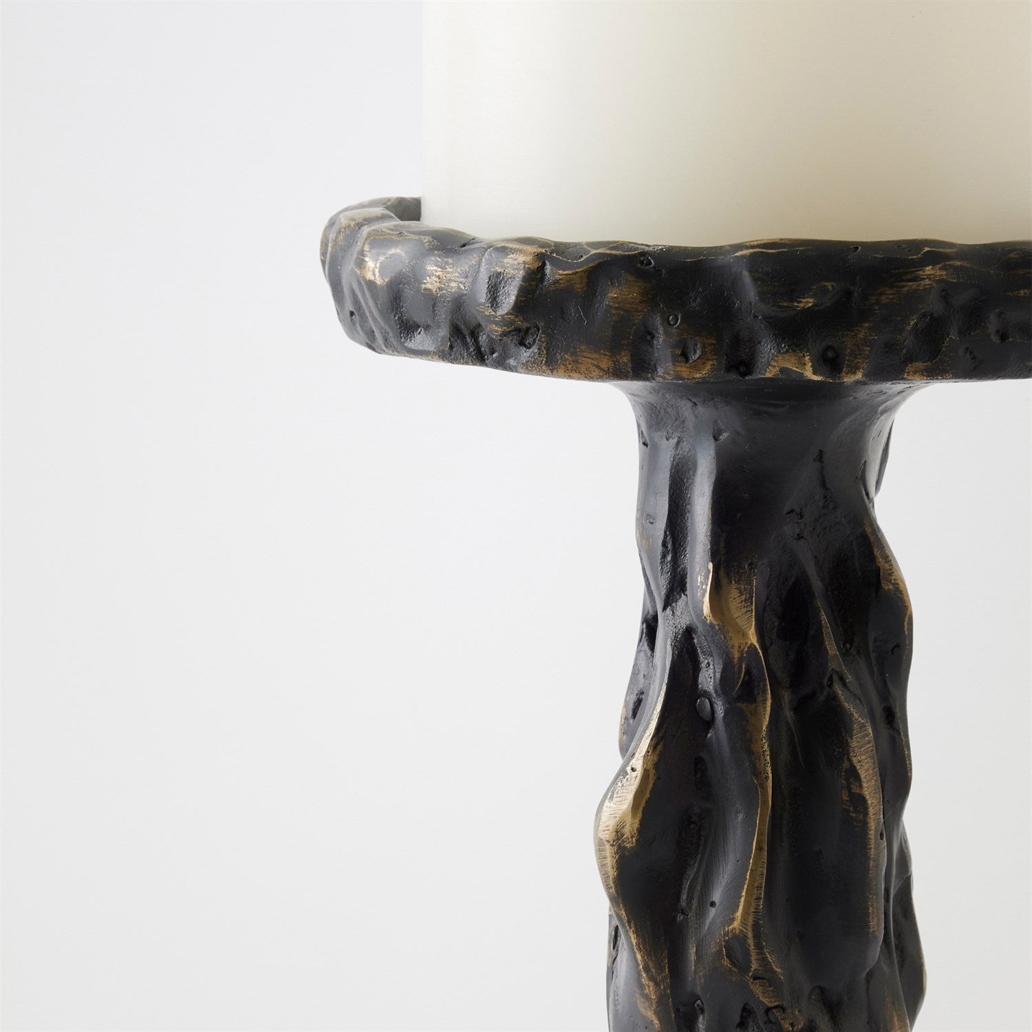 Global Views Black Melting Pillar Candle Holder