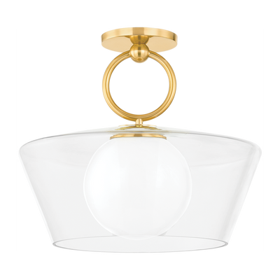 Hudson Valley Lighting Elmsford 1 Light 16 inch Aged Brass Pendant Ceiling Light