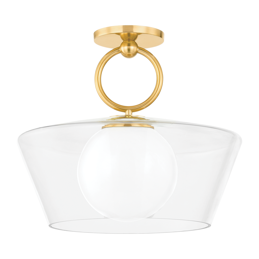 Hudson Valley Lighting Elmsford 1 Light 16 inch Aged Brass Pendant Ceiling Light