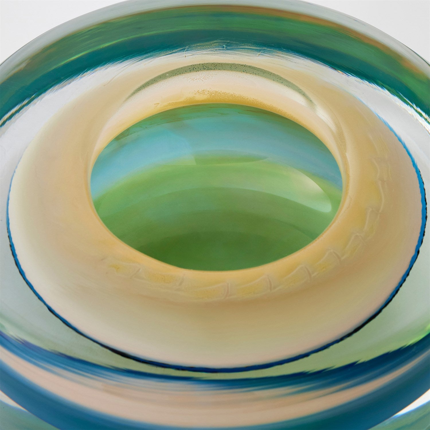 Global Views Blue Thick Cylinder Bowl