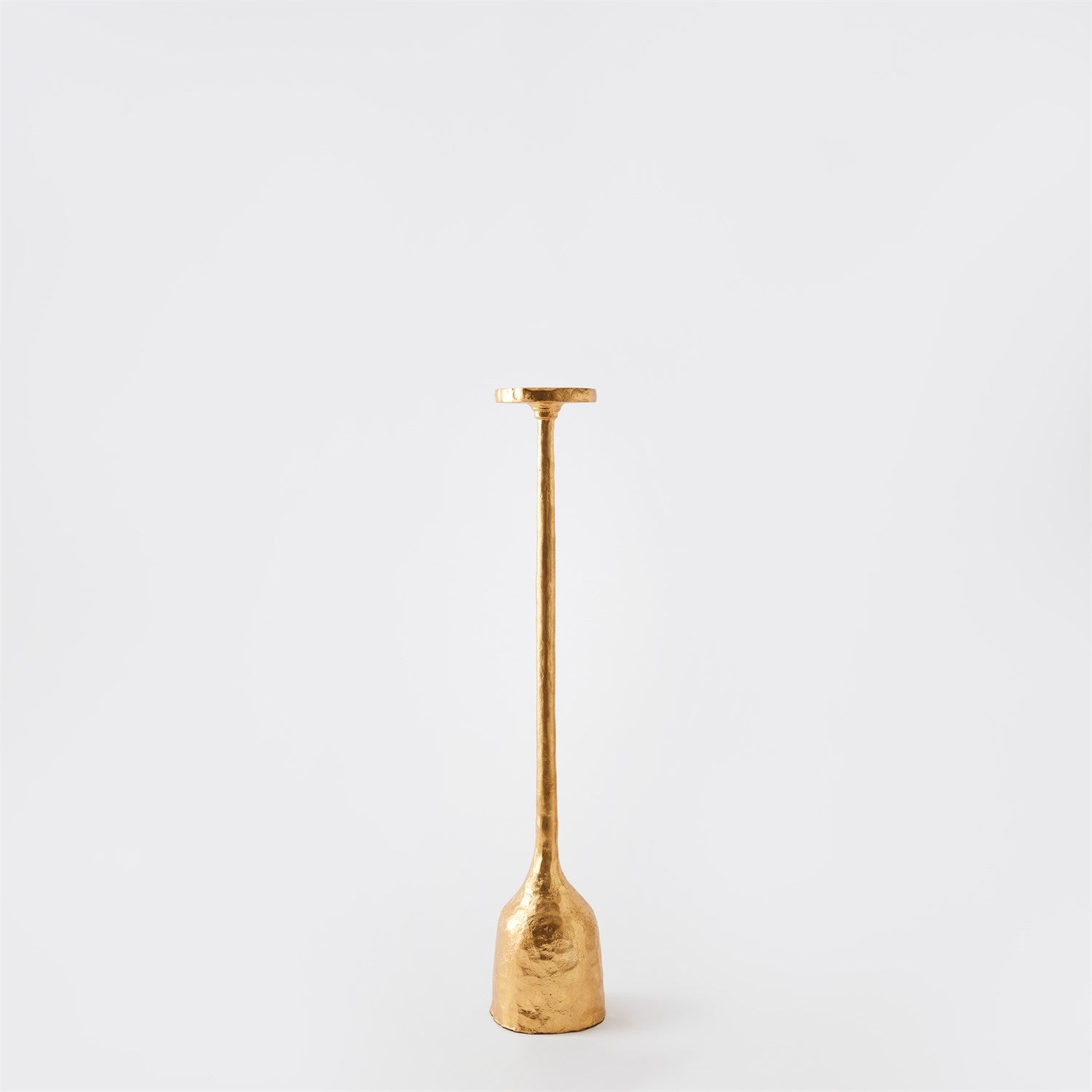 Global Views Gold Leaf Forged Pillar Candle Holder