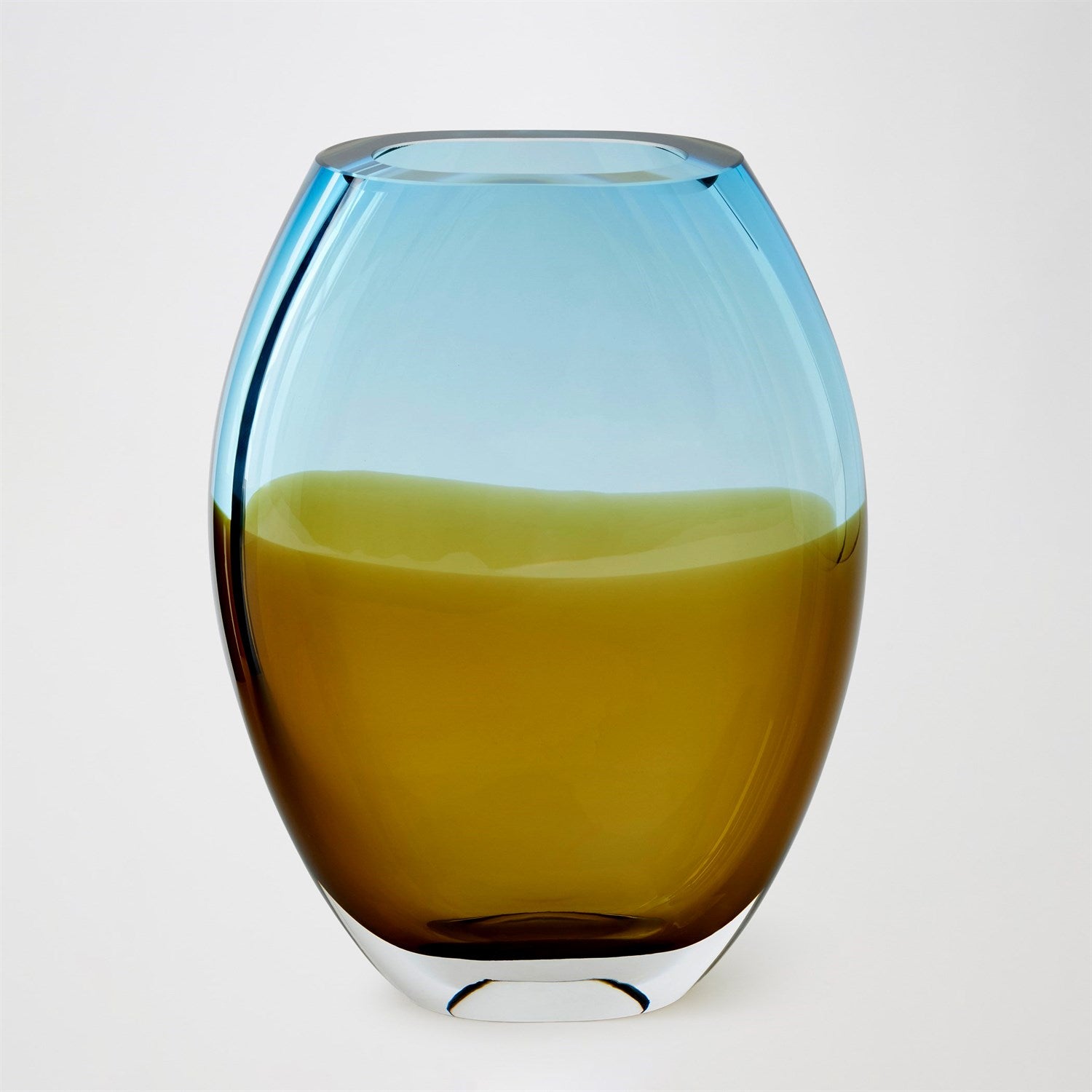 Global Views Topaz Blue Oval Vase