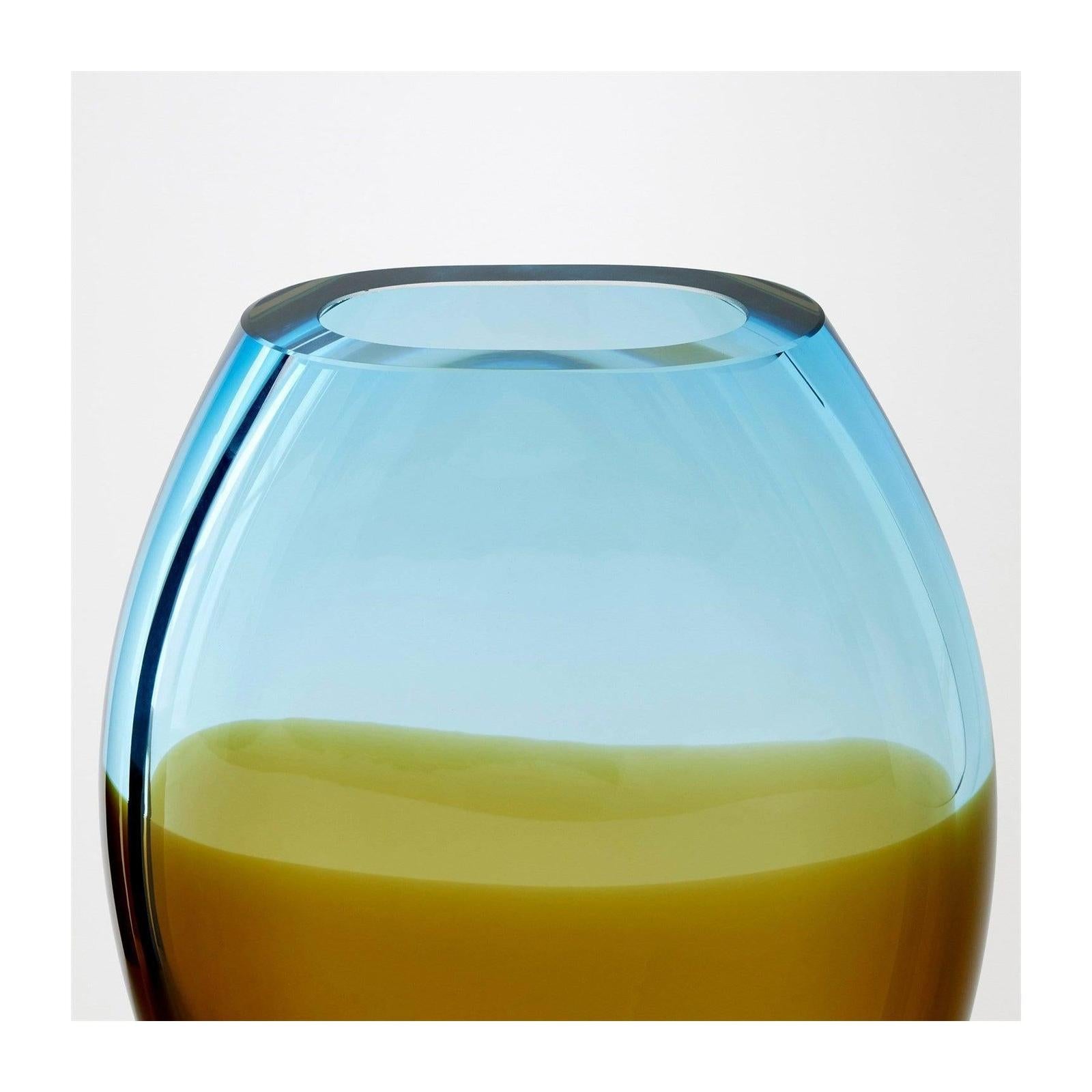 Global Views Topaz Blue Oval Vase