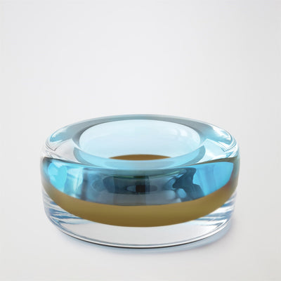 Global Views Blue Thick Cylinder Bowl