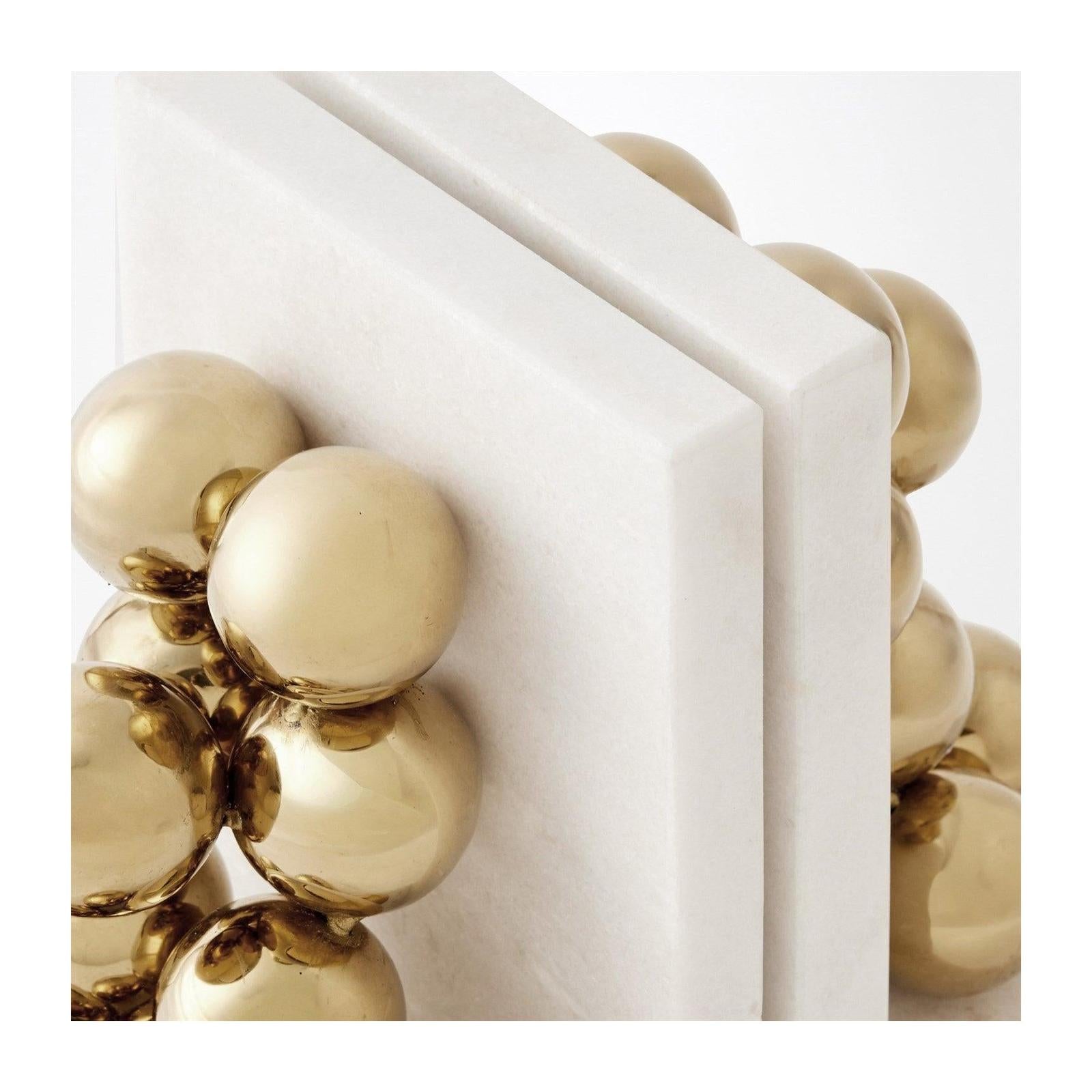 Global Views Sphere Bookends-Brass