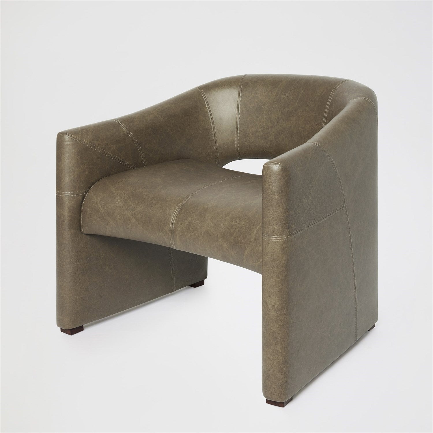 Global Views Olive Leather Winchester Chair