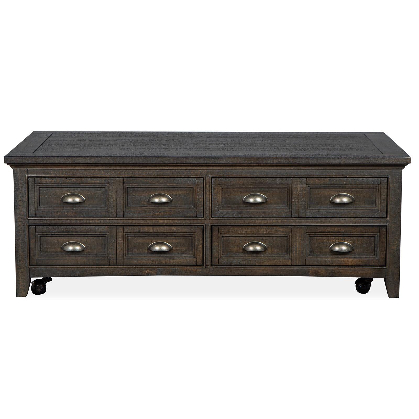 Magnussen Home Westley Falls Graphite Lift Top Storage Cocktail Table With Casters