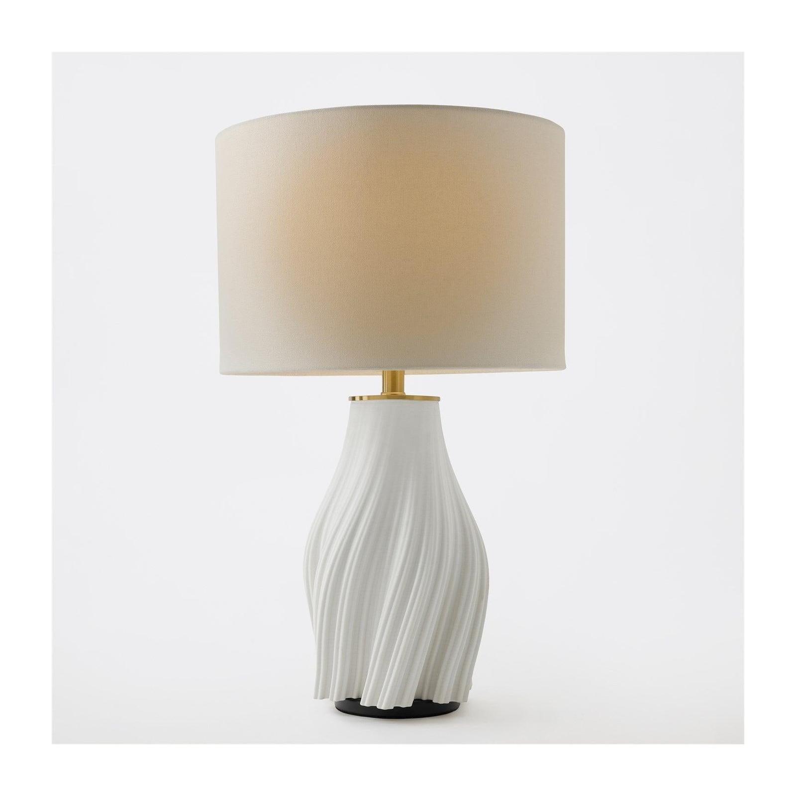 Global Views Matte White Vertical Wave Lamp