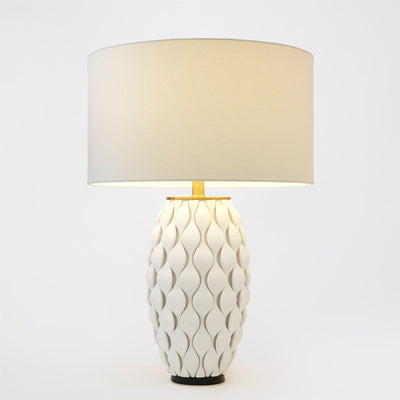 Global Views Matte White Pillowed Lamp