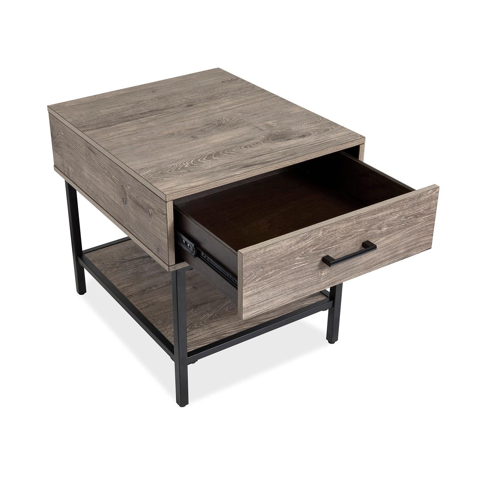 Magnussen Home Fenwick Whitetail Brown And Smoke Glass Rectangular End Table