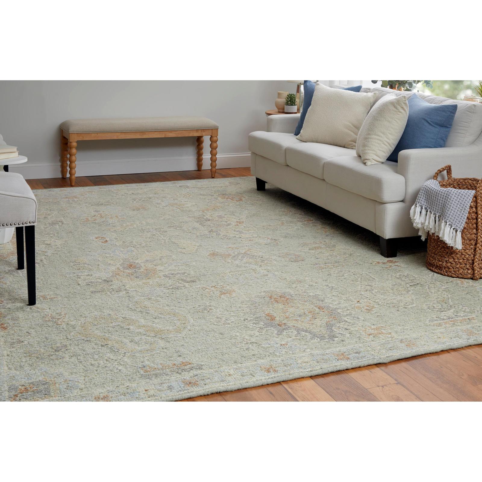Feizy Grafton 69FNF Transitional Floral & Botanical Rug in Gray/Green/Blue