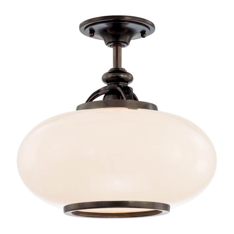 Hudson Valley Lighting Canton 1 Light 15 inch Old Bronze Semi Flush Ceiling Light