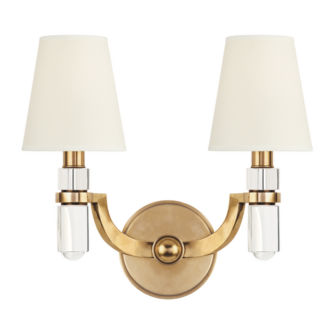 Hudson Valley Lighting Dayton 2 Light 13.5 inch Aged Brass Wall Sconce Wall Light