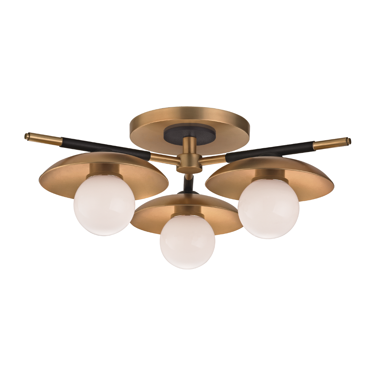Hudson Valley Lighting Julien 3 Light 13 inch Aged Brass Semi Flush Ceiling Light