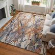 Feizy Gilmore 39MPF Modern Watercolor in Blue/Orange/Gray