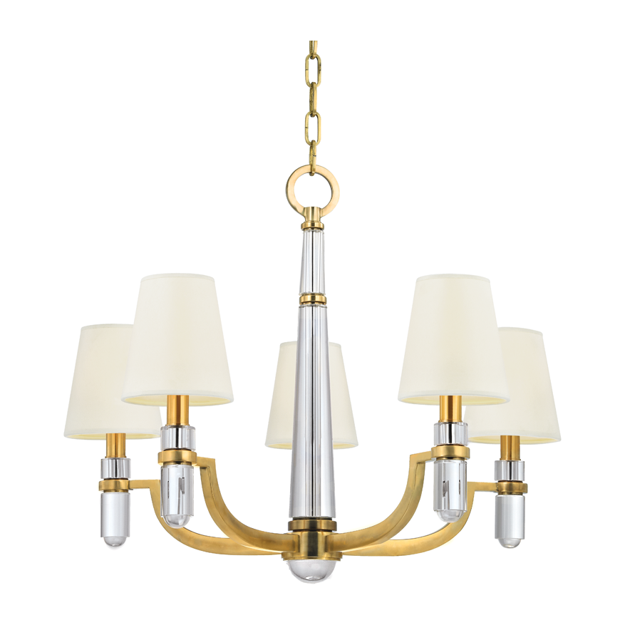 Hudson Valley Lighting Dayton 5 Light 25 inch Aged Brass Chandelier Ceiling Light