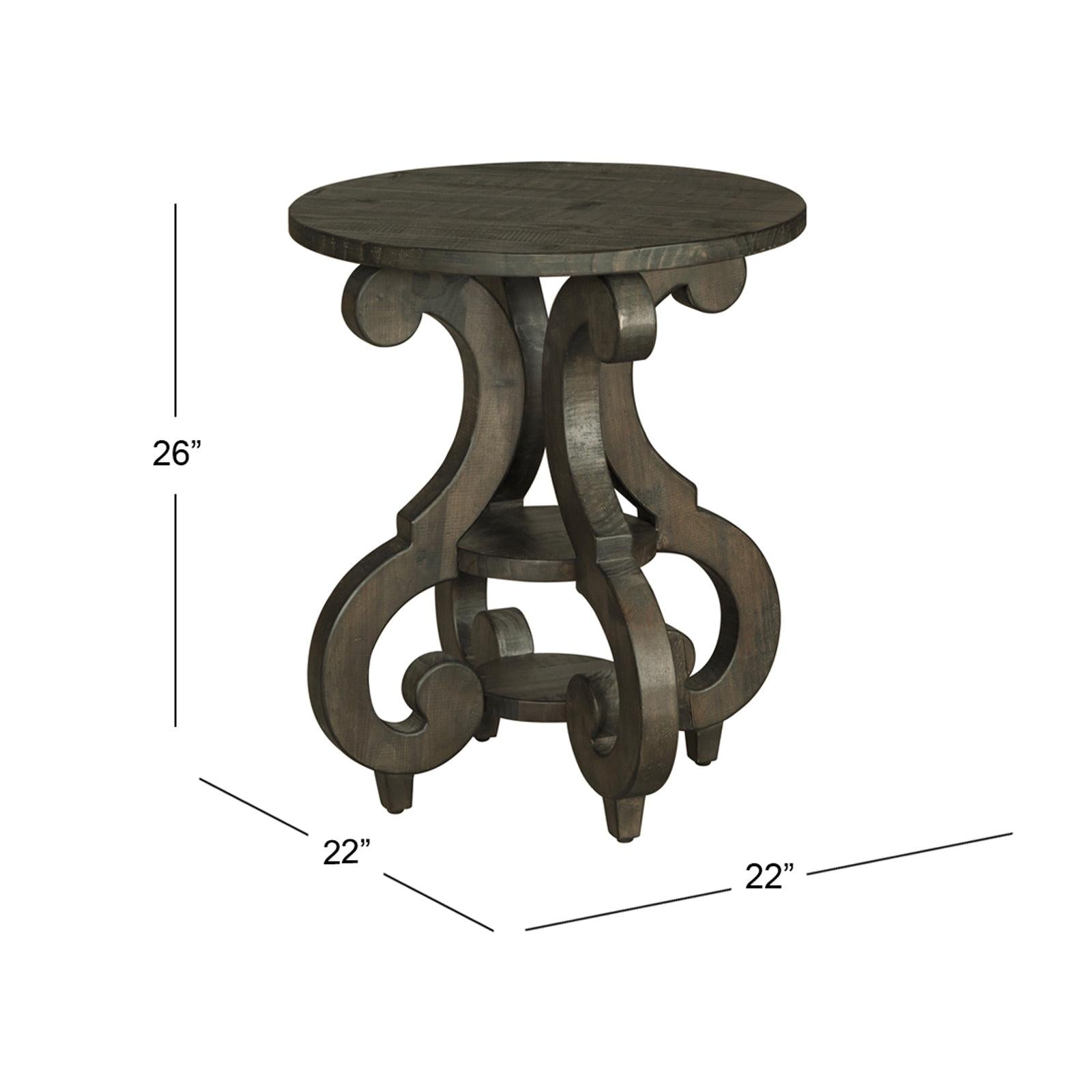 Magnussen Home Bellamy Peppercorn Round Accent End Table