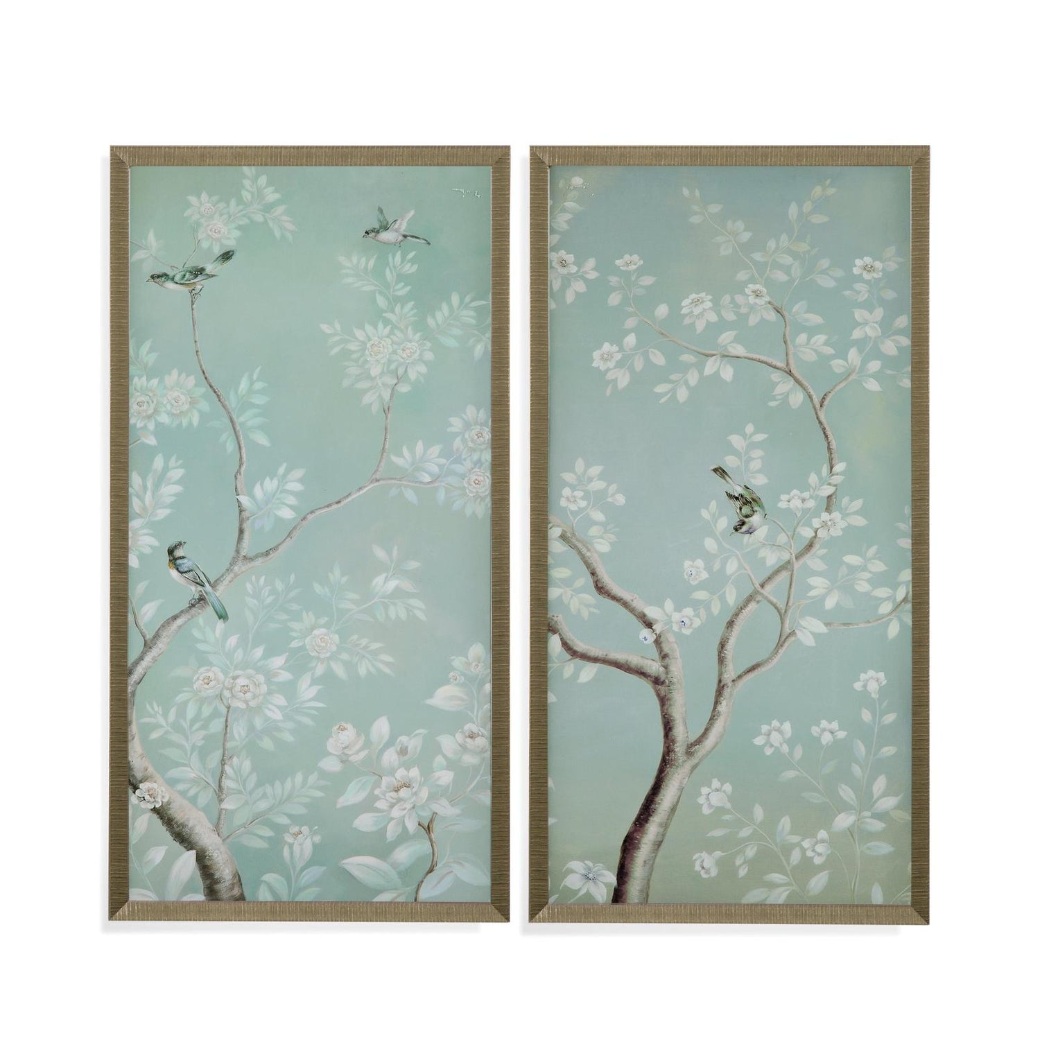 Bassett Mirror Birds & Flowers Framed Print - Set of 2