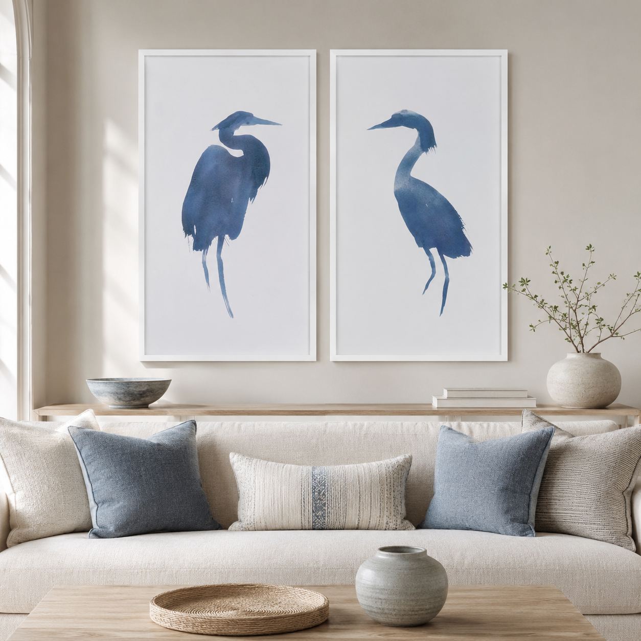 Bassett Mirror Heron Framed Print - Set of 2