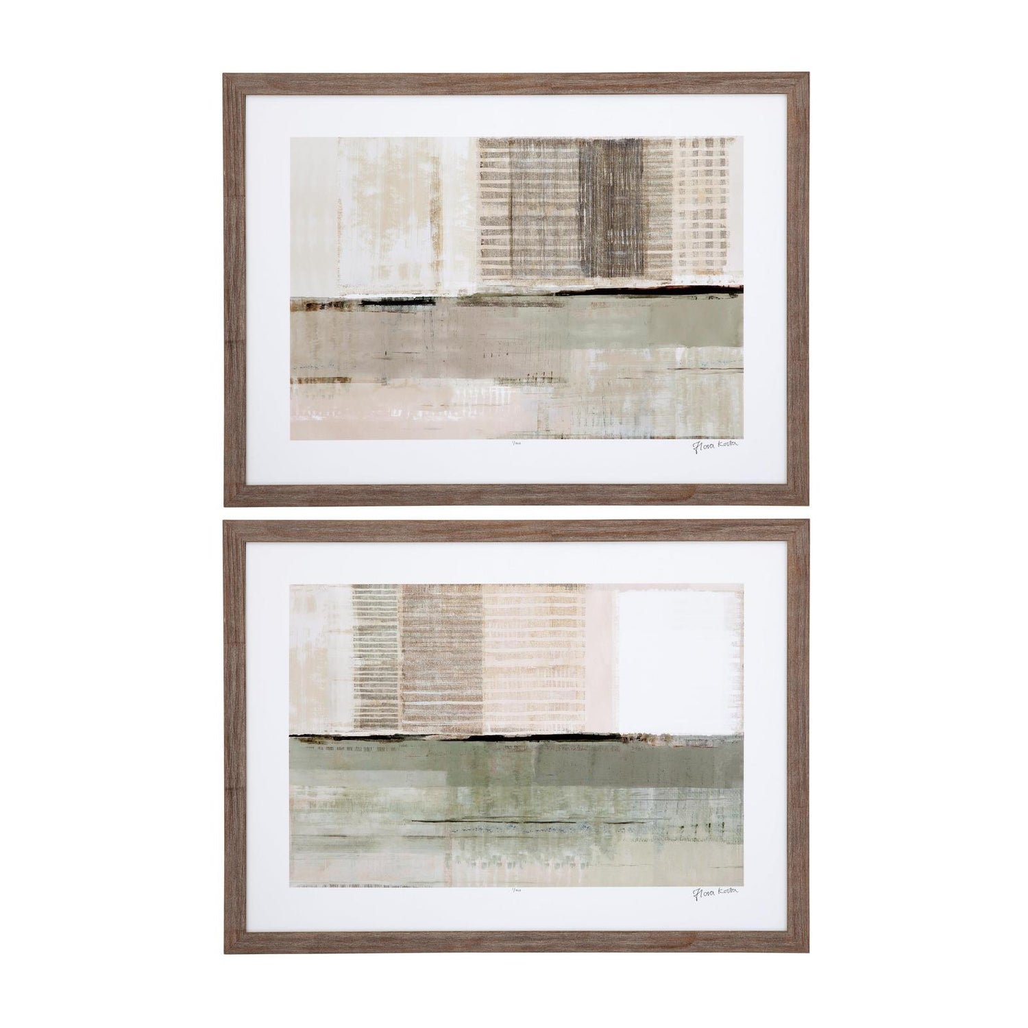 Bassett Mirror Across the Abstract Bay Framed Print - Set of 2