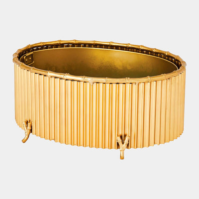 Global Views Corrugated Bamboo Cachepot