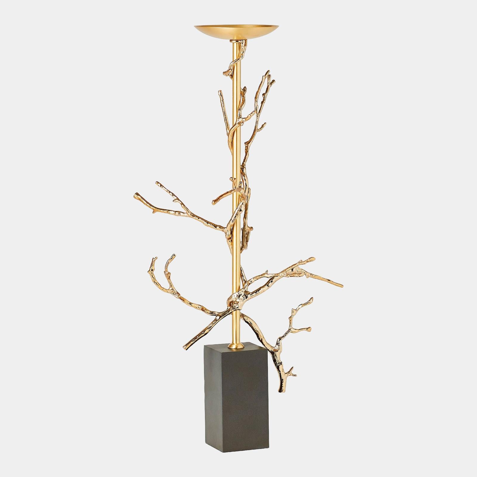 Global Views Twig Brass Candle Holder