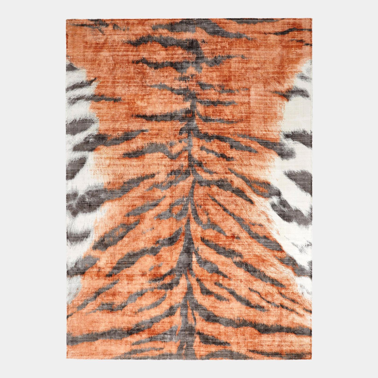 Global Views Orange Tiger Stripe Rug Clearance