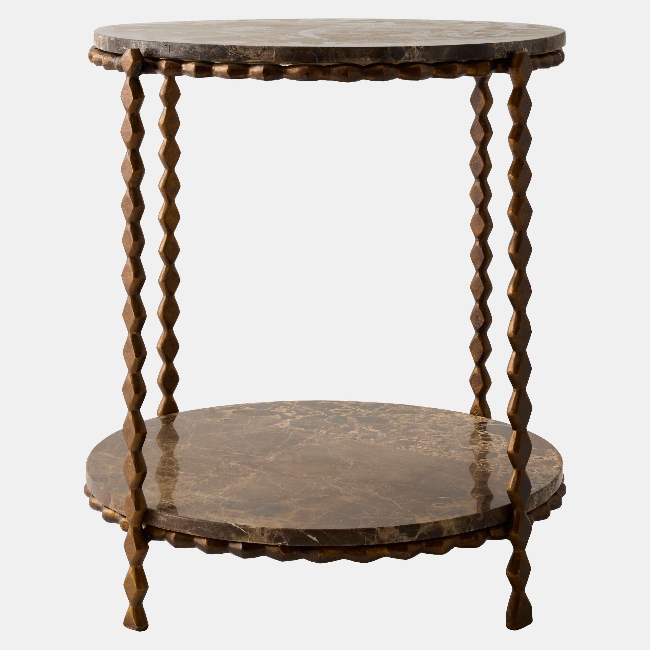 Global Views Pinkered Side Table