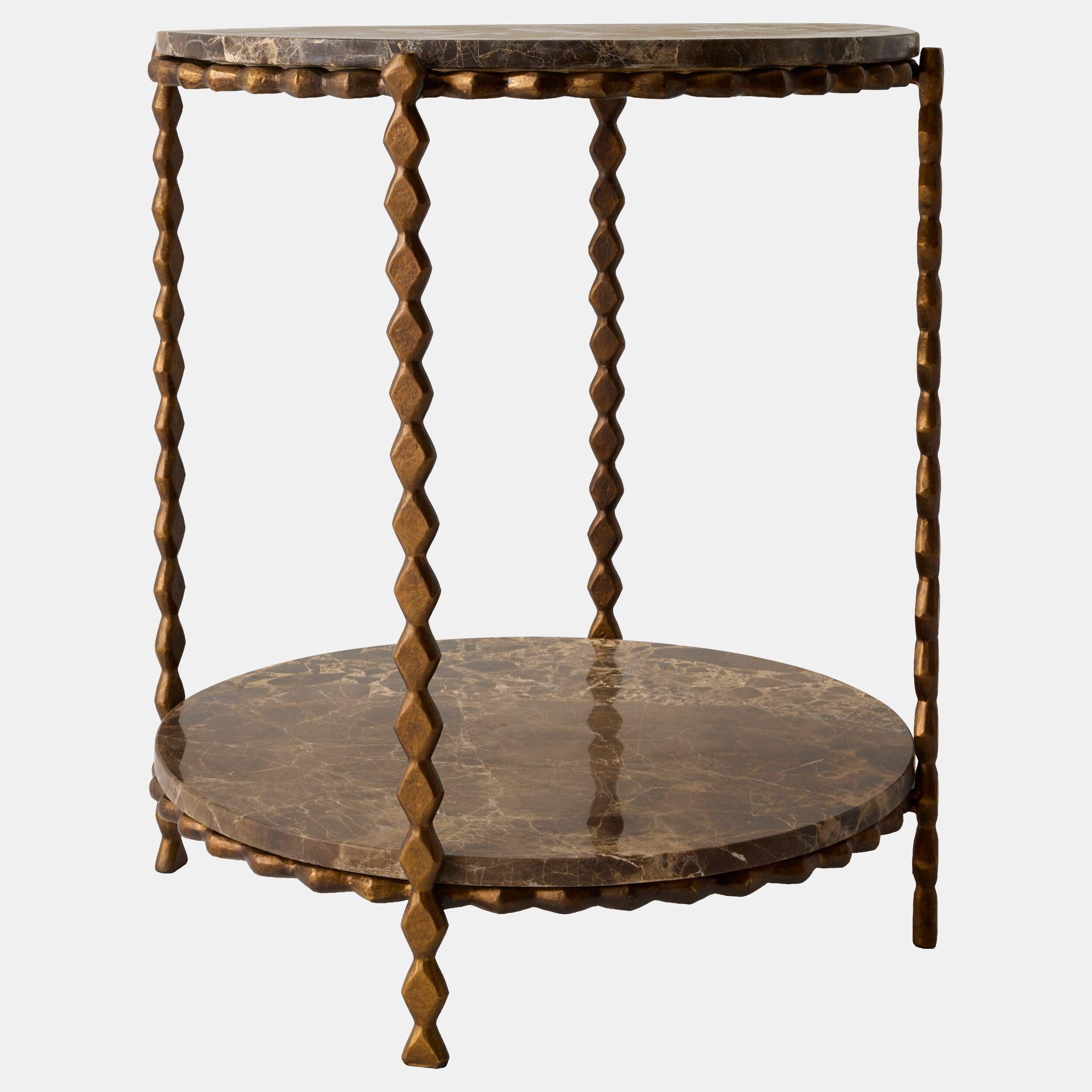Global Views Pinkered Side Table