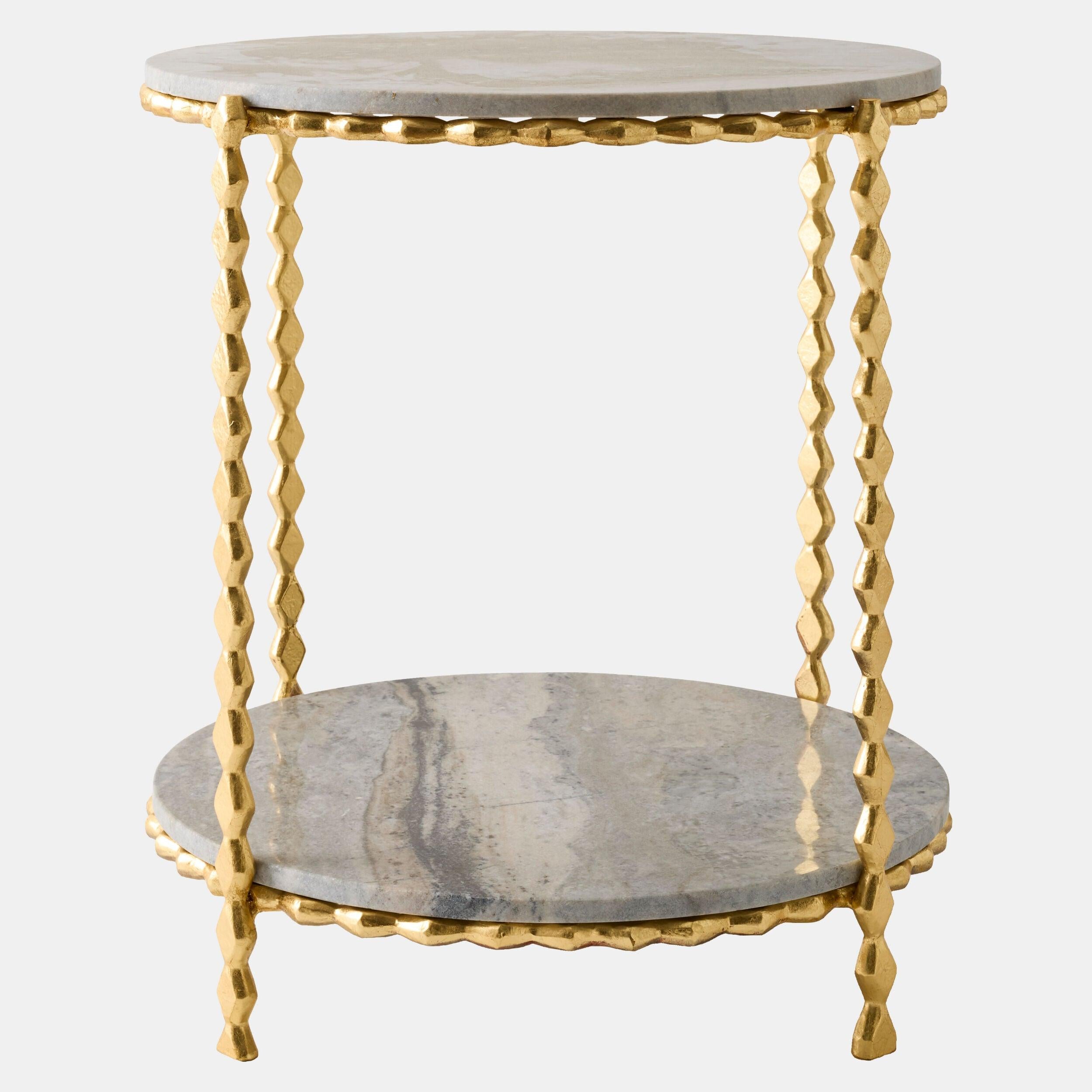 Global Views Pinkered Side Table