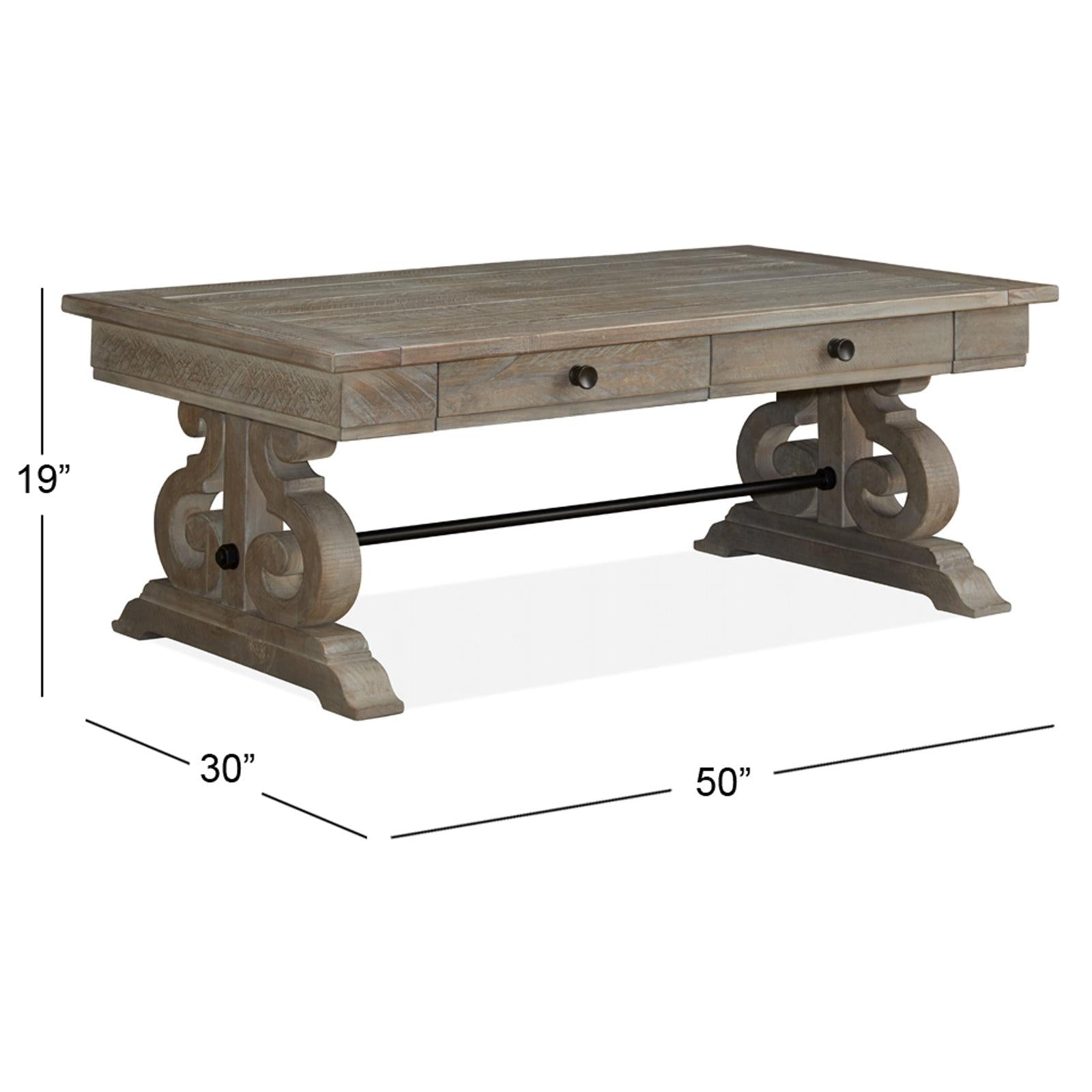 Magnussen Home Tinley Park Dove Tail Grey Rectangular Cocktail Table